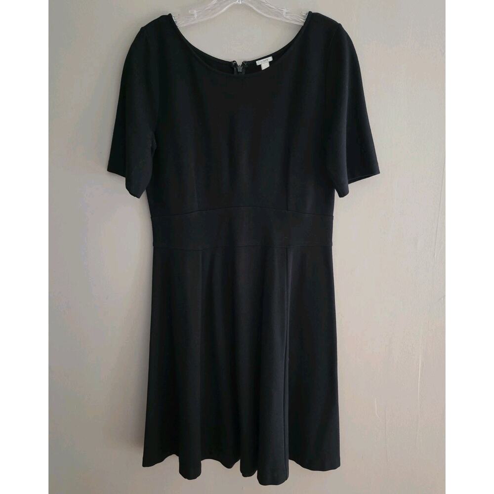 J.Crew 15874 Black Flared Ponte Day Wear Dress Sz 8 Fit & Flare FA12 - Picture 2 of 16